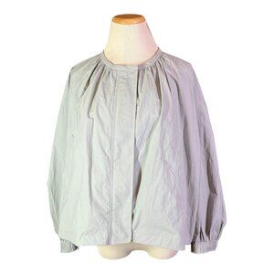 Nilby P One Size? Boxy Jacket Zip Snap Blue-Grey Cinch Waist